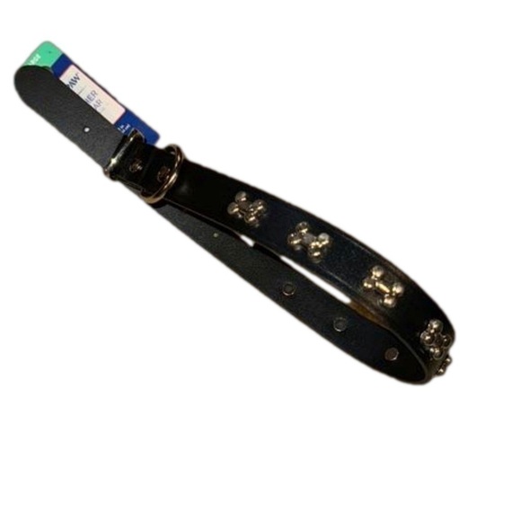 Top Paw Black Leather Dog Collar Medium NWT - Picture 4 of 5